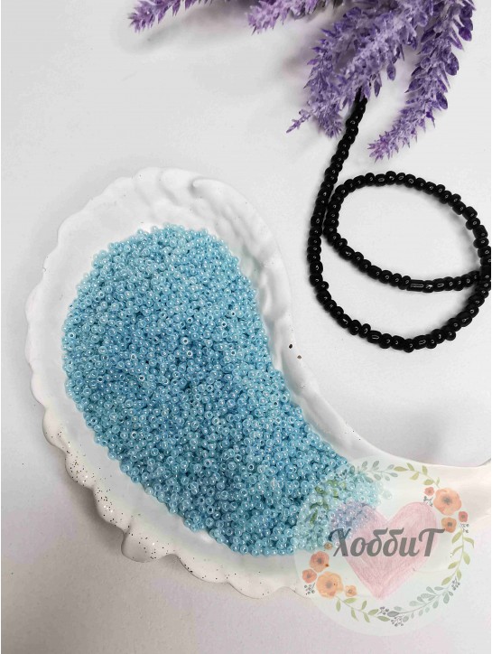 Бисер 13/0 класс А, калиброванный Чехия (бледно-голубой перламутровый)